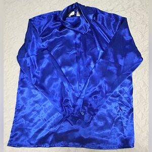 Vintage Blue Satin Shirt